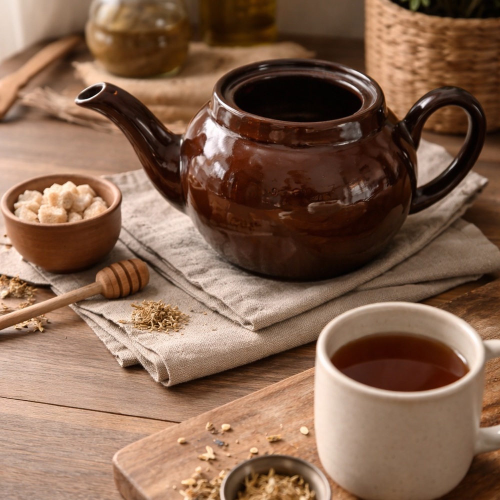 Vintage CAULDON England brown stoneware teapot rustic English cottage decor